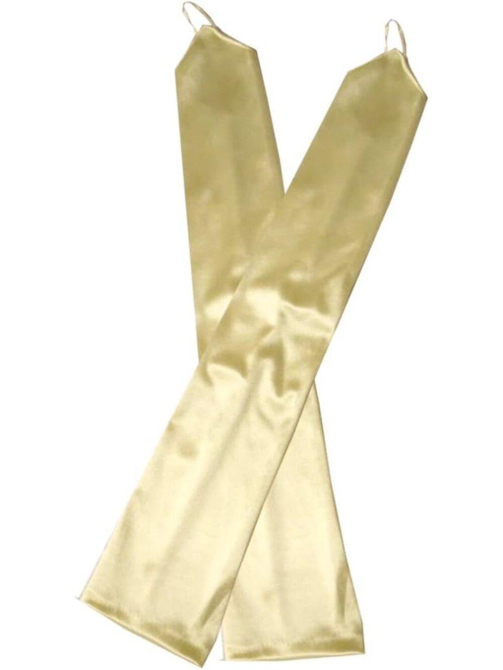 Women's Yellow Over The Elbow Fingerless 23" Long Bridal Long Satin Gloves